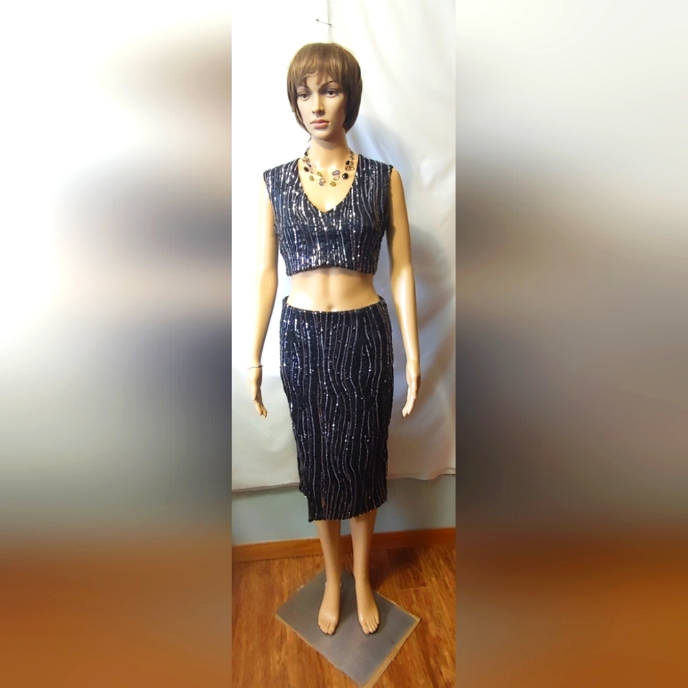 Revamped By Sirens Sequined Set   Med  NWT